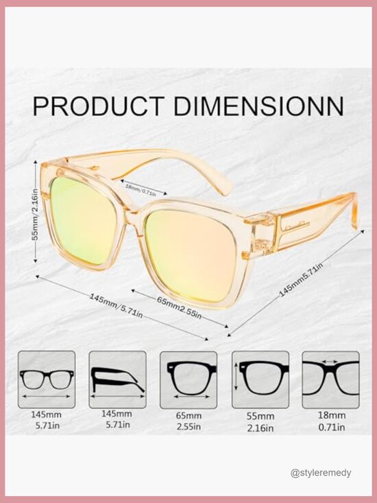 Polarized Fit Over Glasses Sunglasses, Mirrored Lens, Square Frame main image 6